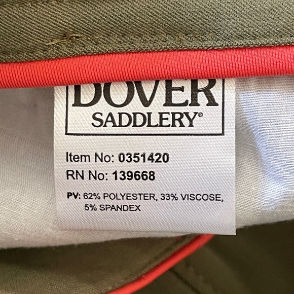 Dover Saddlery Women's Wellesley Breech Olive Coral Riding Pants Sz 36 NWOT - Picture 11 of 13